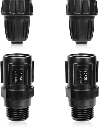 Byshayne - Drip Irrigation Faucet Adapter Kit - 4 Stuks - 25 PSI - Tuin Irrigatie - Waterbesparing - Eenvoudige installatie - Geschikt voor buitenge...