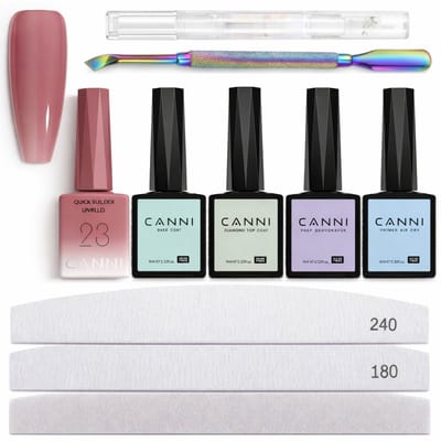 Canni - Biab - Set - 10-delig - HEMA-vrij - TPO-vrij - Builder in a bottle - Builder gel - Biab nagellak - Biab set - The gel bottle biab - Gel in a bottle