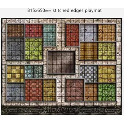 Aangepaste Grote Speelmat Heroquest 815X650Mm Met Gestikte Randen (Grote Muispad met Vergrendelde Randen) Natuurrubber Bordspel Pad