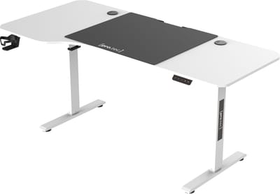Game bureau Stryn zit sta elektrisch 160x60/75x72-117 cm wit en zwart pro.tec
