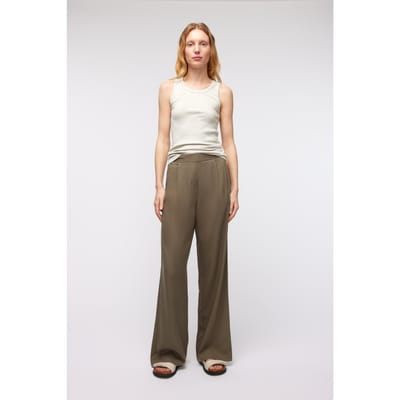 Knitted Wendy Pants Sage Maat: XS | Wijde Broeken Outlet | Dames | Bruin