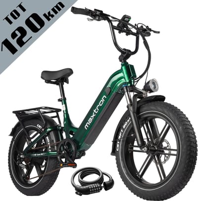 Maxtron Camel Elektrische Fiets–864Wh Accu–20×4.0 Inch Fatbike Banden –Geüpgrade Hydraulische Schijfremmen met Motoronderbreking–Actieradius tot 120 km–Verende Voorvork met Lock-out (Dubbele Modus)–Shimano 7 Versnellingen–Elektrische Stadsfiets–Groen