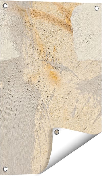 Gards Tuinposter Abstracte Kunst van een Cementen Muur - 40x60 cm - Tuindoek - Tuindecoratie - Wanddecoratie buiten - Tuinschilderij