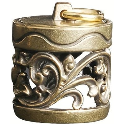 1pc vintage pur laiton arôme pot porte-clés pendentif réservoir de stockage pendentif bagages pendentif petit cuivre article adapté pour intérieur ménage agaric