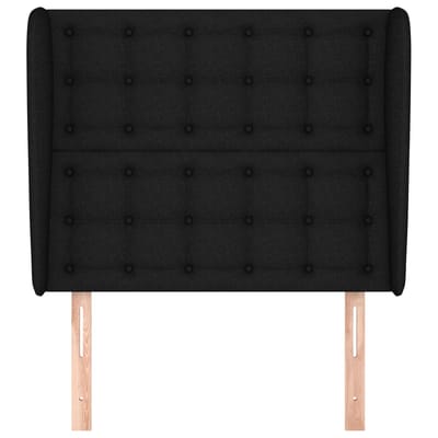vidaXL - Hoofdbord - met - randen - 93x23x118/128 - cm - stof - zwart