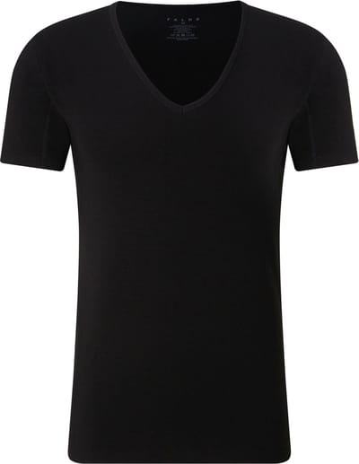 FALKE Daily Climate Control Deep V-Neck sneldrogend katoen top van onderlaag heren zwart - maat S