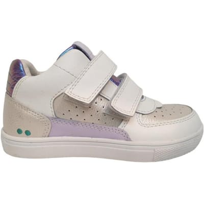 BunniesJR 224321-500 Meisjes Lage Sneakers - Wit/Paars - Leer - Klittenband