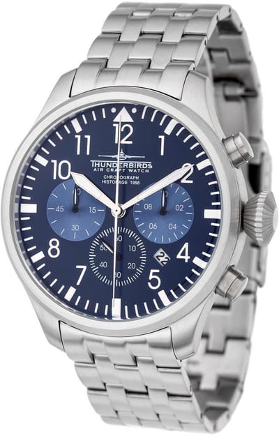 Thunderbirds CHRONO Pilotenhorloge Chronograaf Horloge Quartz 48mm