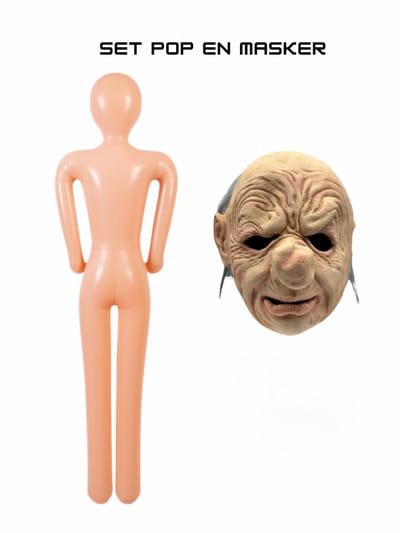 Abraham pop opblaasbar met masker - Abraham masker en opblaasbare pop - Abraham 50 jaar versiering