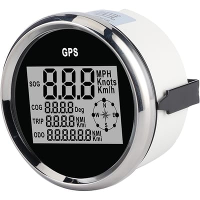 3,3 inch 12V 24V GPS Snelheidsmeter met Achtergrondverlichting Digitale Meter 0-999 Knopen KM/U MPH voor Auto Boot Jacht Vaartuig gray