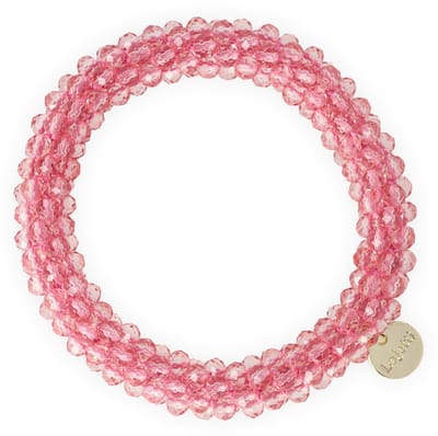 Lajetti Armband Dames Haarelastiek Roze - Glaskralen Beaded Bracelet - Handgemaakt