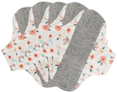 Herbruikbaar wassen maandverband - Set van 5 ademende menstruatiepads (20 x 23 cm)