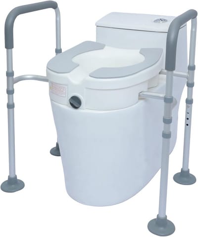 Toiletbrilverhoging voor Senioren met Armleuningen - 10 cm Hoogte, Ideaal voor Gehandicapten en Herstel