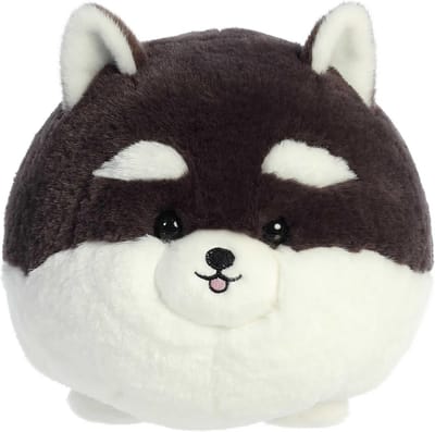 Knuffelige Teddy Hond Pluche Dier - Zacht & Rond Geschoren - Zwart Wit