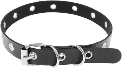 Retro Punk Leren Ketting met Ronde Hanger - Verstelbare Brede Gotische Kraag voor Vrouwen, Perfect voor Halloween en Rockstijl Kostuums