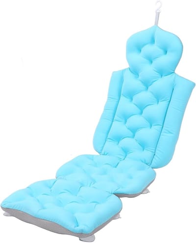 Comfortabel Badkussen voor Volledig Lichaam met Antislip Zuignappen - Vouwbaar Badaccessoire voor Nek en Rug, Ideaal voor Volwassenen (Blauw)