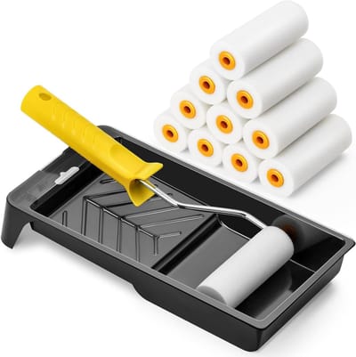 Complete Verfroller Set met Schuimverfrollers, Verftray en Hoge Dichtheid voor Efficiënt Schilderen en Makkelijk Gebruik