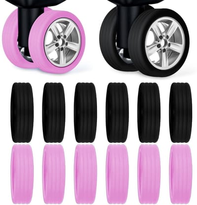 Dailygoods- Wielbeschermers 16-delig - Duurzame Siliconen - Antikras Hoezen - Flexibele Pasvorm - Geluidsreducerend Ontwerp - Bescherming tegen Slijtage - Bagagewielbeschermers