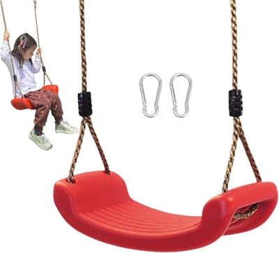 Kinderschommel Set - Buitenspeelgoed Tuin - Actief Spel - Verstelbare Lengte - 42x16.5x9 cm - Rood Blauw