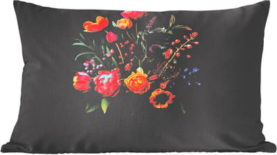 Sierkussens - Kussentjes Woonkamer - 60x40 cm - Tulpen - Bessen - Boeket - Vaas