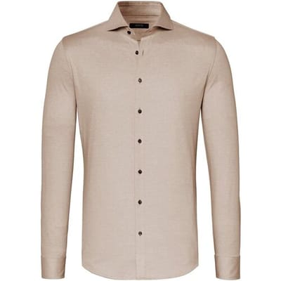 Desoto Luxury Overhemd Uni Luxury Cotton Zand-Grijs / male