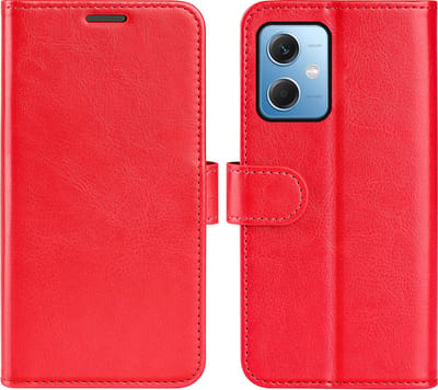 MobyDefend Hoesje - Geschikt voor Xiaomi Redmi Note 12 5G - Wallet Book Case (Sluiting Achterkant) - Rood
