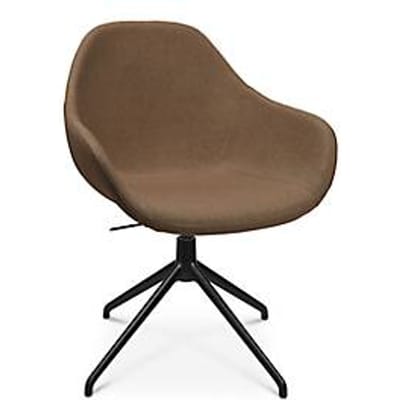 Vergaderstoel Topstar Sitness Life 2.0, draaibaar/zitting in hoogte verstelbaar, armleuningen, B 450 x D 460 x H 440-470 mm, 4-poots onderstel, aluminium zwart mat & stof, h.bruin