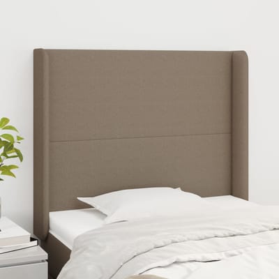 vidaXL - Hoofdbord - met - randen - 93x16x118/128 - cm - stof - taupe