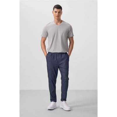 Heren Chino's met rechte pijpen van gabardine