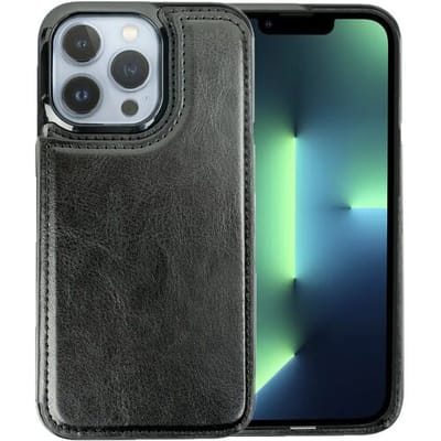 ShieldCase telefoonhoesje geschikt voor Apple iPhone 15 Pro Max wallet case - ruimte voor pasjes - pasjeshouder - portemonnee - zwart