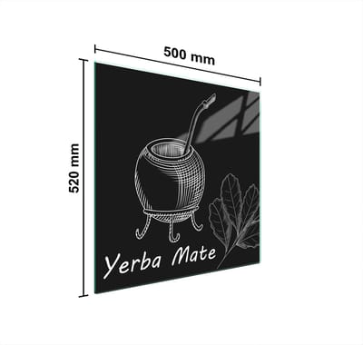 TMK ArtDeko Serie - Glazen Beschermplaat - 50x52 cm - Veelkleurige Grafiek - Veilig en Hygiënisch