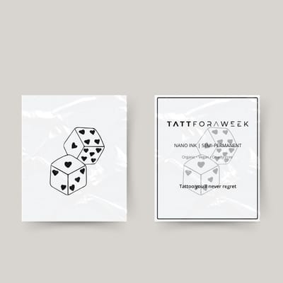 Tijdelijke tattoo dobbelstenen | Neptattoo volwassenen | Tijdelijke tattoo voor volwassenen | Temporary tattoo | Plaktattoos voor volwassenen | Neptattoos | Probeer zorgeloos een tattoo | tattforaweek