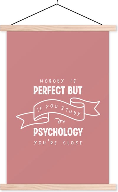 Posterhanger incl. Poster 40x60 cm - Schoolplaat - Psychologie - Studenten - Onderwijs - Studeer - Textielposter - Blanke latten