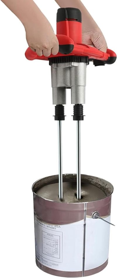Betonmixer Handmixer - Mortel Roerder - Gelijkmatig Mengen - 6 Snelheden Instelbaar - 2800 Watt - Rood