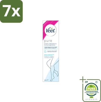 7 x Veet Minima - Ontharingscrème - Gevoelige Huid - Frisse parfum - 200ml - Grootverpakking - Ontharingscrème - Veet - Gevoelige Huid - Ontharen - Zachte Huid