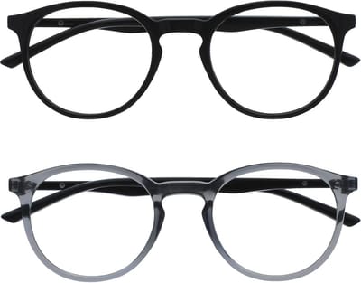 Stijlvolle Afstand Brillen voor Bijziendheid - Unisex, Groot Formaat, 2 Stuks, Zwart en Grijs