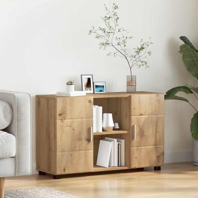 vidaXL - Dressoir - FLORIN - 88,5 - x - 30,5 - x - 55,5 - cm - Artisan - Eiken
