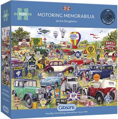 Gibsons - Motoring Memorabilia (door Adrian Chesterman) - 1000 stukjes 68×49cm (b×h) - Legpuzzel voor volwassenen