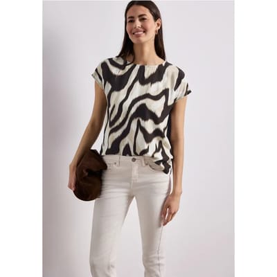 Shirt met hangende schouder en print