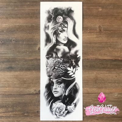 GetGlitterBaby® - Tattoo Sleeve / Tijdelijke Henna Plak Tattoos / Nep Tatoeage voor Volwassenen / Fake Temporary Tattoo - Panther