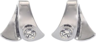 Behave - Oorbel steker zilverkleur glans kristalsteen minimal chic 10mm