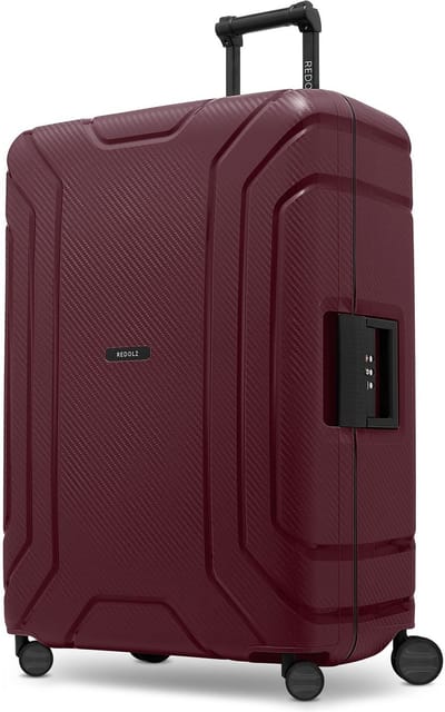 Redolz Essentials 15 4-wiel trolley 75 cm met driepuntsbevestiging - Harde bagage - TSA slot - burgundy