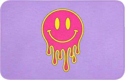 WC mat 80x50 cm - Antislip - Smiley - Drip - Neon - Toiletmat - Vloermat - Douchemat - Toilet tapijt - Toiletmatten
