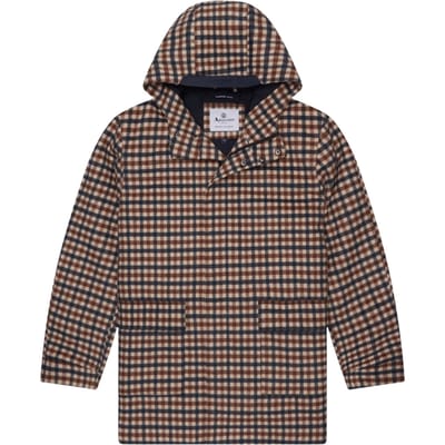 Aquascutum Active Wollen Jas Met Capuchon En Clubruitpatroon