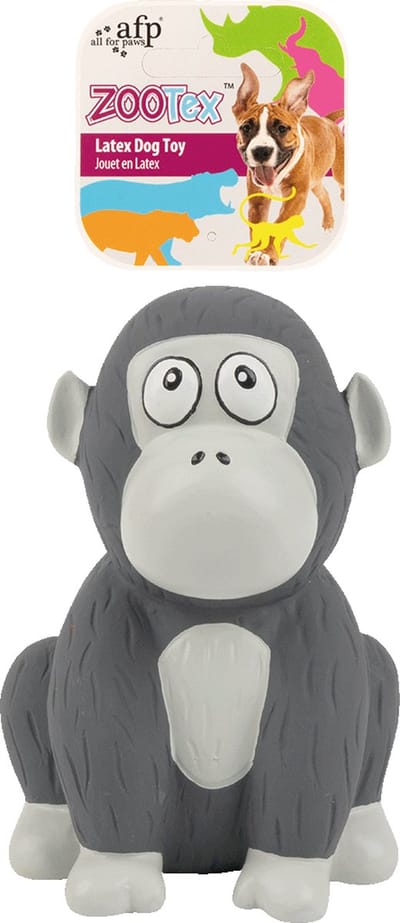 AFP Gorilla Jack - Hondenspeelgoed - ZooTex - Latex hondenspeeltje - Met Pieper - S - Gorilla