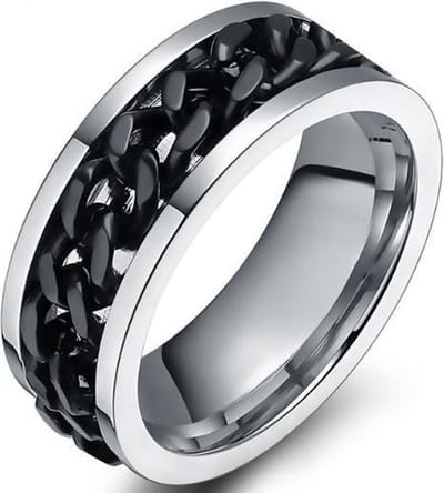 Schitterende Jasseron Ring | Herenring | Damesring | Jonline |Zilver Zwart Kleur 20,75 mm. Maat 65