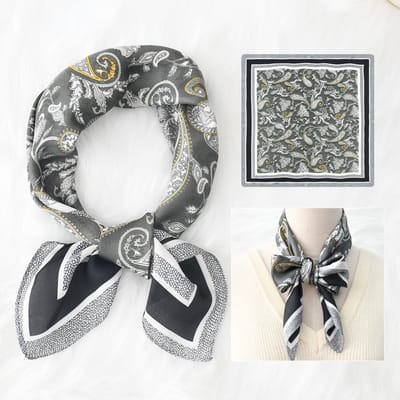 Dames Sjaal - Sjaals - Stola - Vierkante doek - Elegant Stijlvol Dames haar sjaal - Satijn zijde - Hals sjaaltje - Sjaaltje Satijn - Neksjaaltje - Omslagdoek Modesjaals - Neksjaal - Dames Halsdoek -Dame -21，70*70CM