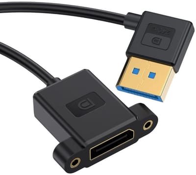 ONF3 - DisplayPort 1.4 Kabel - 90° Hoek - 8K@60Hz - 0.3M - Ultrafijn Gold Plated - Hoge resolutie verbinding - Geschikt voor gaming - Ideaal voo...