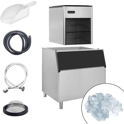 GGM Gastro Eiswürfelbereiter - Nugget - 335 kg /24 h - inkl. Eisvorratsbehälter Zilver / Zwart