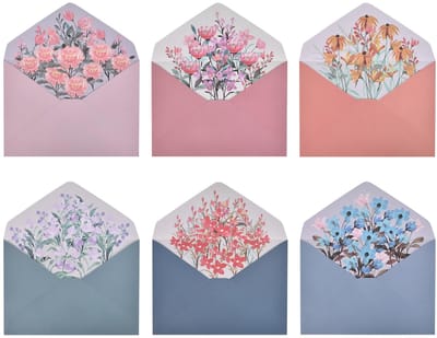 Dailygoods - Envelop met bloemenpatroon, 30 stuks, motiefpapier, envelop voor wenskaarten, uitnodiging, verjaardagskaarten, A5 bloemen, envelop, enveloppen met bloemenpatroon
